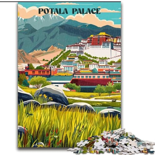 Puzzle für Erwachsene, 1000 Teile, Majestätischer Potala, für 14+, anspruchsvolles Spiel als Geschenk für die ganze Familie und Freunde, 26x38cm von ABKMXDKZ