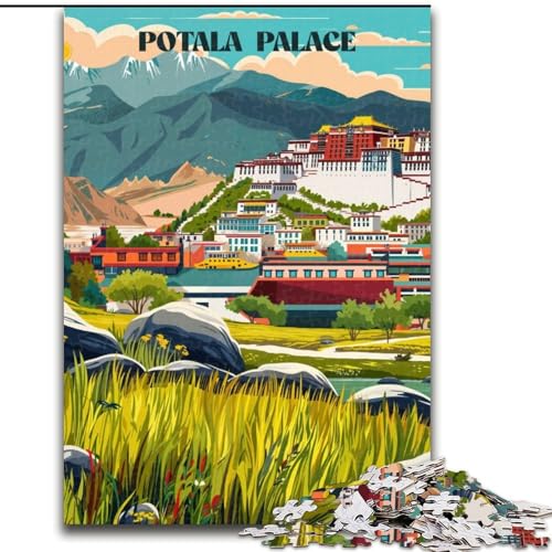 Puzzle für Erwachsene, 1000 Teile, Majestätischer Potala, geeignet für Personen ab 14 Jahren, anspruchsvoll zu lösen, Aber unterhaltsam und humorvoll, tolles Geschenk, 50x75cm von ABKMXDKZ