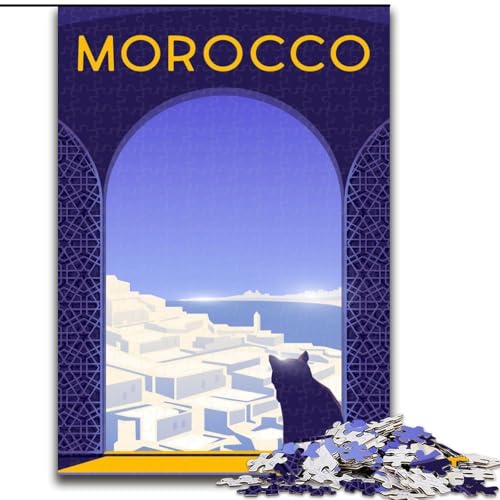 Puzzle für Erwachsene, 1000 Teile, Marokko, für Kinder ab 14 Jahren, jedes Teil ist einzigartig – lustiges und herausforderndes Spiel für die ganze Familie, tolles Geschenk, 26x38cm von ABKMXDKZ