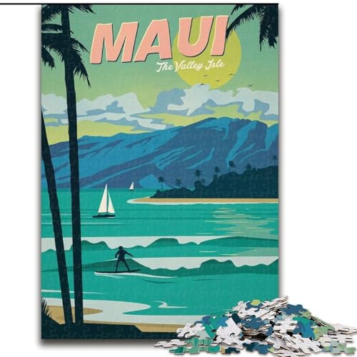 Puzzle für Erwachsene, 1000 Teile, Maui, geeignet für Personen ab 14 Jahren, anspruchsvoll zu lösen, Aber lustig und humorvoll, tolles Geschenk, 50x75cm von ABKMXDKZ