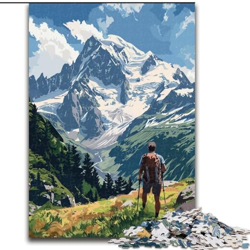 Puzzle für Erwachsene, 1000 Teile, Mont Blanc, Berg in Frankreich, für 14+, anspruchsvolles Spiel als Geschenk für die ganze Familie und Freunde, 50x75cm von ABKMXDKZ