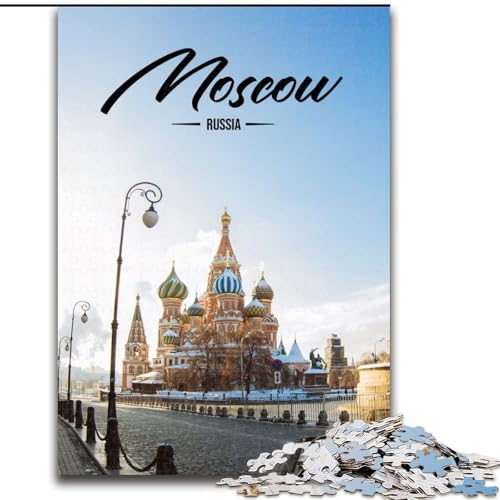 Puzzle für Erwachsene, 1000 Teile, Moskau, geeignet für Kinder ab 14 Jahren, Lernspiele für Zuhause, DIY-Spielzeug, Kunstwerk, Geschenk, 26x38cm von ABKMXDKZ