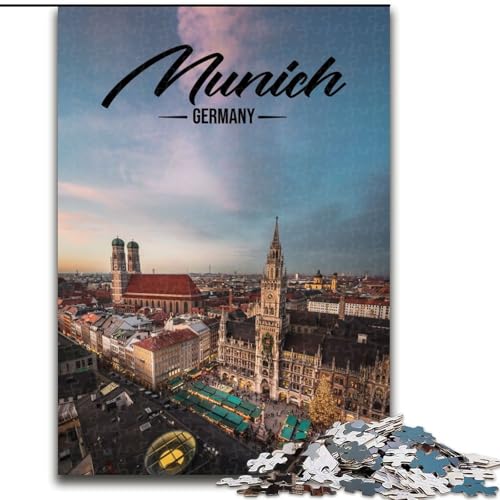 Puzzle für Erwachsene, 1000 Teile, München, geeignet für Kinder ab 14 Jahren, Lernspiele für Zuhause, DIY-Spielzeug, Kunstwerk, Geschenk, 26x38cm von ABKMXDKZ
