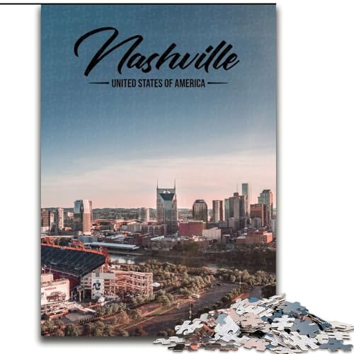 Puzzle für Erwachsene, 1000 Teile, Nashville, hilft dem Gehirn, süchtig machendes Spielzeug zu trainieren, um Geduld zu fördern, perfekte Dekoration, 26x38cm von ABKMXDKZ