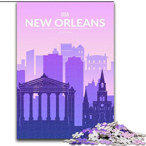 Puzzle für Erwachsene, 1000 Teile, New Orleans, Spielspielzeug, jedes Teil ist einzigartig – anspruchsvolles Familienspiel für Kinder ab 14 Jahren, 50x75cm von ABKMXDKZ