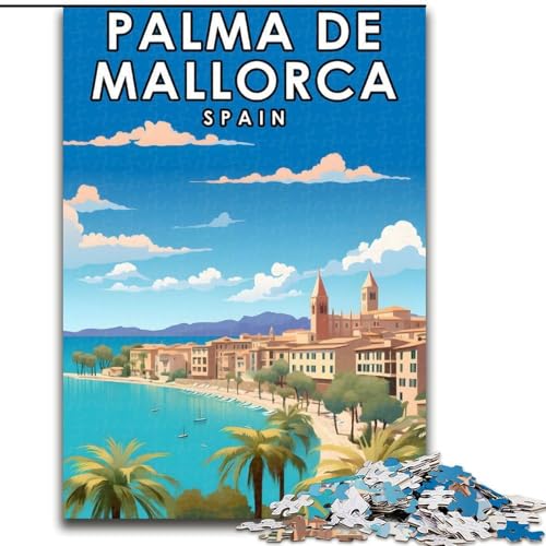 Puzzle für Erwachsene, 1000 Teile, Palma de Mallorca, Spanien, geeignet für Personen ab 14 Jahren Anspruchsvoll zu vervollständigen, Aber lustig und humorvoll Tolles Geschenk, 50x75cm von ABKMXDKZ