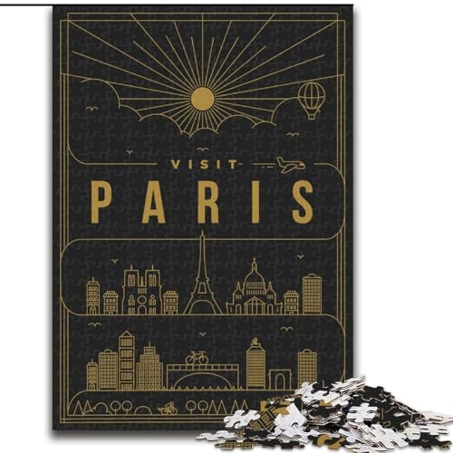 Puzzle für Erwachsene, 1000 Teile, Paris, Frankreich, Spielzeug, Lernspiele, Stressabbau, Stärkung der Liebe zwischen Paaren, 50x75cm von ABKMXDKZ
