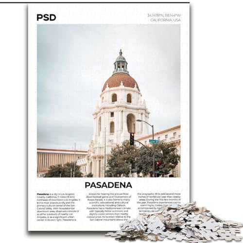 Puzzle für Erwachsene, 1000 Teile, Pasadena, Spielzeug, Lernspiele, Stressabbau, Stärkung der Liebe zwischen Paaren, 50x75cm Puzzle für Erwachsene, 1000 Teile, Pasadena, Spielzeug, Lernspiele, Stressabbau, Stärkung der Liebe zwischen Paaren, 50x75cm von ABKMXDKZ
