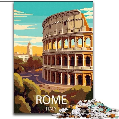 Puzzle für Erwachsene, 1000 Teile, Rom, Italien, geeignet für Kinder ab 14 Jahren, Lernspiele für Zuhause, DIY-Spielzeug, Kunstwerk, Geschenk, 26x38cm von ABKMXDKZ