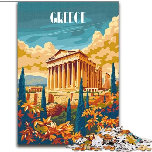 Puzzle für Erwachsene, 1000 Teile, Ruhm des antiken Griechenlands, anspruchsvoll und schwierig, mit vollständig ineinandergreifenden, zufällig geformten Teilen, 50x75cm von ABKMXDKZ