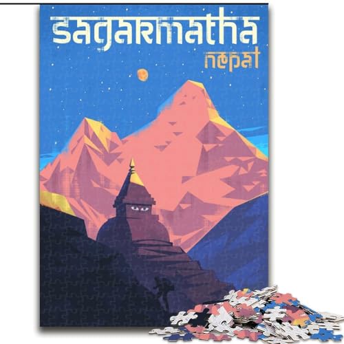 Puzzle für Erwachsene, 1000 Teile, Sagarmatha, Nepal, Bergkunst, Spielzeug, Lernspiele, Stressabbau, Stärkung der Liebe zwischen Paaren, 50x75cm von ABKMXDKZ
