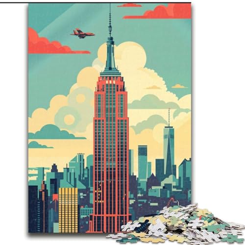 Puzzle für Erwachsene, 1000 Teile, Skyline des Empire State Building, Spielzeug, Lernspiele, Stressabbau, Stärkung der Liebe zwischen Paaren, 26x38cm Puzzle für Erwachsene, 1000 Teile, Skyline des Empire State Building, Spielzeug, Lernspiele, Stressabbau, Stärkung der Liebe zwischen Paaren, 26x38cm von ABKMXDKZ