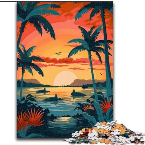 Puzzle für Erwachsene, 1000-teiliges Puzzle, Galapagos-Insellandschaft, Familienspiel zum Stressabbau, schwierige Herausforderung, stärkt die Liebe zwischen Paaren, 50x75cm von ABKMXDKZ