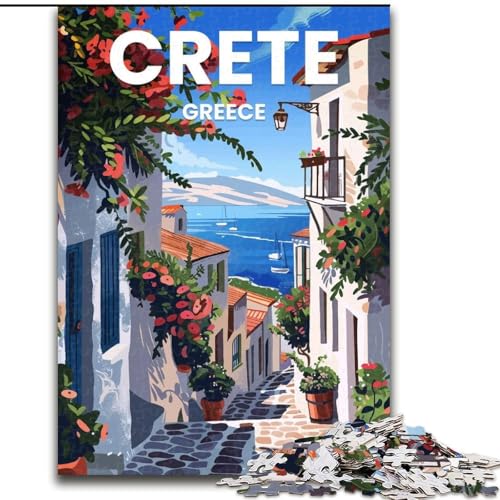 Puzzle für Erwachsene, 1000-teiliges Puzzle, Insel Kreta, geeignet für Kinder ab 14 Jahren, Lernspiele für Zuhause, DIY-Spielzeug, Kunstwerk, Geschenk, 26x38cm von ABKMXDKZ