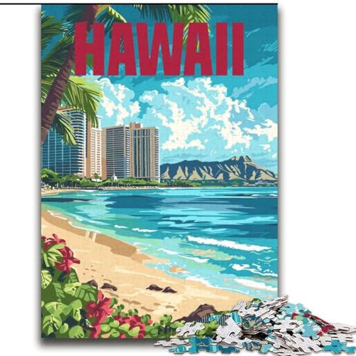 Puzzle für Erwachsene, 2000 Puzzles, Hawaii-Strand, Lernspielzeug, Familienspiele, einzigartige Geburtstags- und Geschenkideen, 70x100cm von ABKMXDKZ