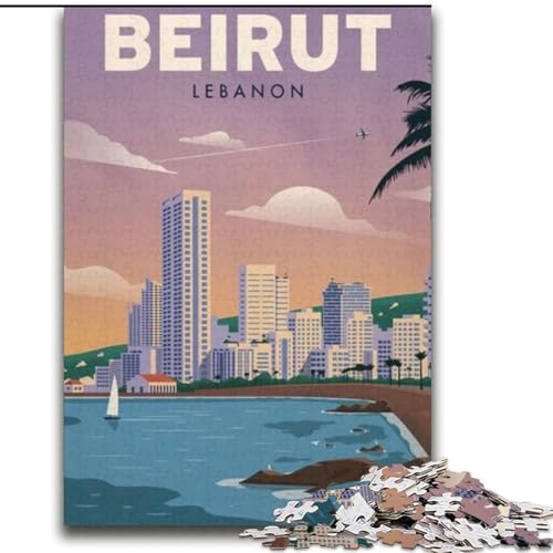 Puzzle für Erwachsene, 2000 Teile, Beirut, für 14+, anspruchsvolles Spiel als Geschenk für die ganze Familie und Freunde, 70x100cm von ABKMXDKZ
