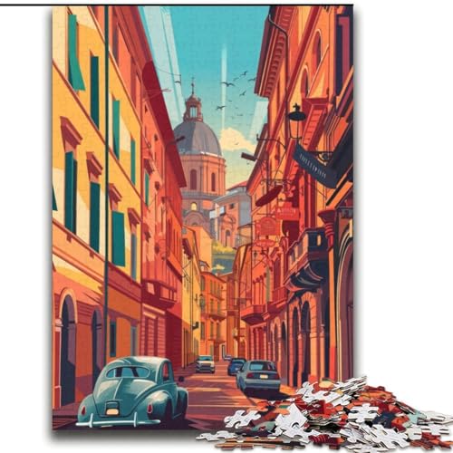 Puzzle für Erwachsene, 2000 Teile, Bologna-Straße in Italien, Spielzeug, Lernspiele, Stressabbau, Stärkung der Liebe zwischen Paaren, 70x100cm von ABKMXDKZ