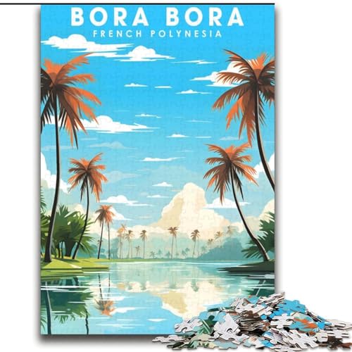 Puzzle für Erwachsene, 2000 Teile, Bora Bora-Reisen, anspruchsvoll und schwierig, mit vollständig ineinandergreifenden, zufällig geformten Teilen, 70x100cm von ABKMXDKZ