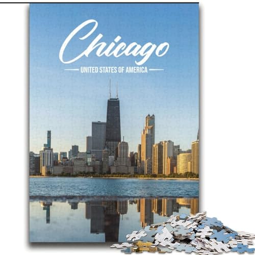 Puzzle für Erwachsene, 2000 Teile, Chicago, geeignet für Personen ab 14 Jahren, anspruchsvoll zu lösen, Aber lustig und humorvoll, tolles Geschenk, 70x100cm von ABKMXDKZ