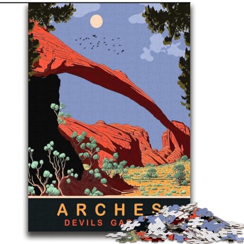 Puzzle für Erwachsene, 2000 Teile, Devils Garden, Utah, geeignet für Kinder ab 14 Jahren, Lernspiele für Zuhause, DIY-Spielzeug, Kunstwerk, Geschenk, 70x100cm von ABKMXDKZ