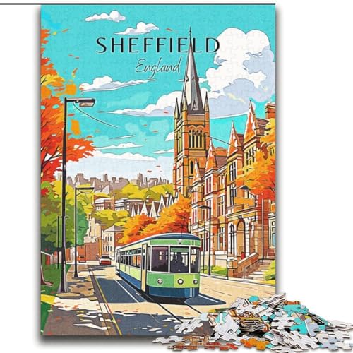 Puzzle für Erwachsene, 2000 Teile, England, Sheffield, Reisen, für 14+, anspruchsvolles Spiel als Geschenk für die ganze Familie und Freunde, 70x100cm von ABKMXDKZ