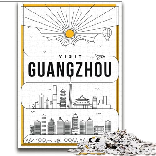 Puzzle für Erwachsene, 2000 Teile, Guangzhou, China, Spielzeug, Lernspiele, Stressabbau, Stärkung der Liebe zwischen Paaren, 70x100cm von ABKMXDKZ