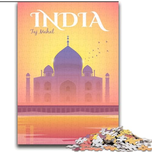 Puzzle für Erwachsene, 2000 Teile, Indien, anspruchsvoll, schwierig, mit vollständig ineinandergreifenden, zufällig geformten Teilen, 70x100cm von ABKMXDKZ