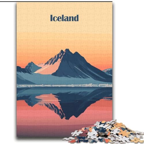 Puzzle für Erwachsene, 2000 Teile, Island, Bergsonnenuntergang, für 14+, anspruchsvolles Spiel als Geschenk für die ganze Familie und Freunde, 70x100cm von ABKMXDKZ