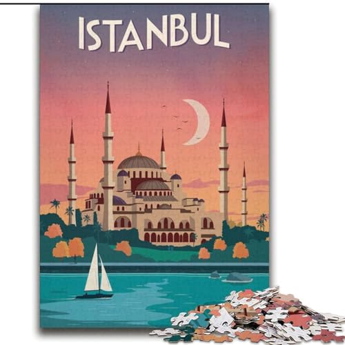Puzzle für Erwachsene, 2000 Teile, Istanbul, Spielzeug, Lernspiele, Stressabbau, Stärkung der Liebe zwischen Paaren, 70x100cm von ABKMXDKZ