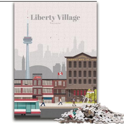 Puzzle für Erwachsene, 2000 Teile, Liberty Village in Toronto, hilft dem Gehirn, süchtig machendes Spielzeug zu trainieren, um Geduld zu fördern, perfekte Dekoration, 70x100cm von ABKMXDKZ