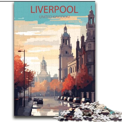Puzzle für Erwachsene, 2000 Teile, Liverpool, Vereinigtes Königreich, Spielzeug, Lernspiele, Stressabbau, Stärkung der Liebe zwischen Paaren, 70x100cm von ABKMXDKZ
