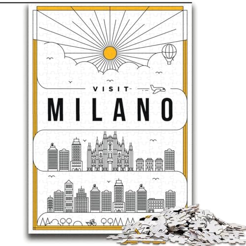 Puzzle für Erwachsene, 2000 Teile, Mailand, Italien, für 14+, anspruchsvolles Spiel als Geschenk für die ganze Familie und Freunde, 70x100cm von ABKMXDKZ