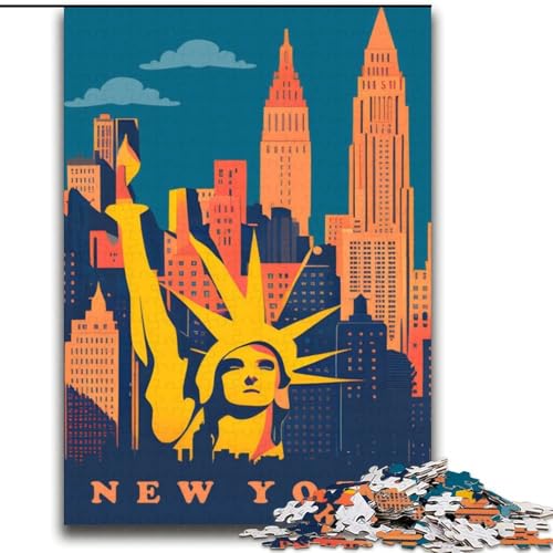 Puzzle für Erwachsene, 2000 Teile, New York, für 14+, anspruchsvolles Spiel als Geschenk für die ganze Familie und Freunde, 70x100cm von ABKMXDKZ