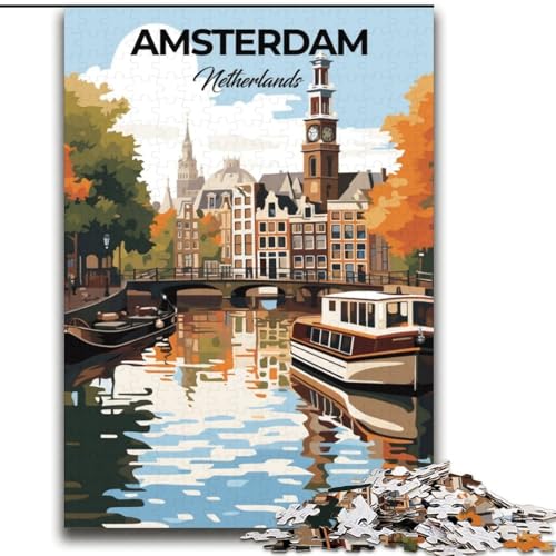 Puzzle für Erwachsene, 2000-teiliges Puzzle, Amsterdam, Niederlande, Familienspiel, Stressabbau, schwierige Herausforderung, stärkt die Liebe zwischen Paaren, 70x100cm von ABKMXDKZ