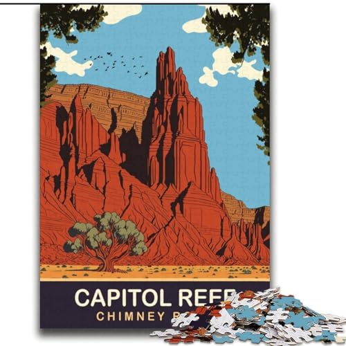 Puzzle für Erwachsene, 2000-teiliges Puzzle, Capital Reef National Park, geeignet für Kinder ab 14 Jahren, Lernspiele für Zuhause, DIY-Spielzeug, Kunstwerk, Geschenk, 70x100cm von ABKMXDKZ