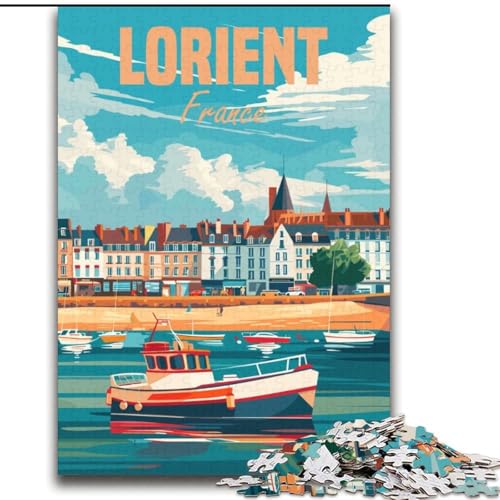 Puzzle für Erwachsene, 2000-teiliges Puzzle, Lorient, Frankreich, geeignet für Kinder ab 14 Jahren, Lernspiele für Zuhause, DIY-Spielzeug, Kunstwerk, Geschenk, 70x100cm von ABKMXDKZ
