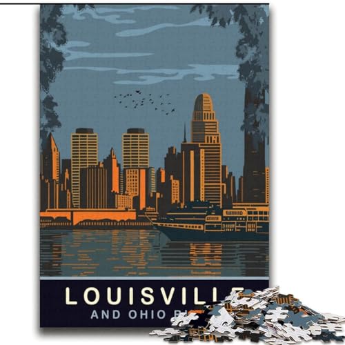 Puzzle für Erwachsene, 2000-teiliges Puzzle, Louisville und Ohio River, Spielzeug, Lernspiele, Stressabbau, Stärkung der Liebe zwischen Paaren, 70x100cm von ABKMXDKZ
