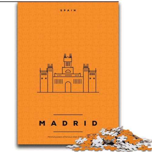 Puzzle für Erwachsene, 2000-teiliges Puzzle, Madrid, Spanien, geeignet für Kinder ab 14 Jahren, Lernspiele für Zuhause, DIY-Spielzeug, Kunstwerk, Geschenk, 70x100cm von ABKMXDKZ