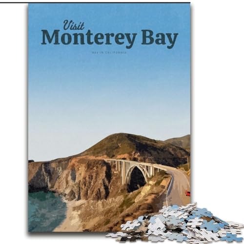 Puzzle für Erwachsene,1000 Teile,Besuchen Sie die Monterey Bay,für Kinder ab 14 Jahren,jedes Teil ist einzigartig – lustiges und herausforderndes Spiel für die ganze Familie,tolles Geschenk,50x75cm von ABKMXDKZ