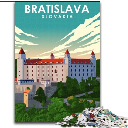 Puzzle für Erwachsene,1000 Teile,Bratislava,Slowakei,Reisen,für Kinder ab 14 Jahren,jedes Teil ist einzigartig – lustiges und herausforderndes Spiel für die ganze Familie,tolles Geschenk,26x38cm von ABKMXDKZ