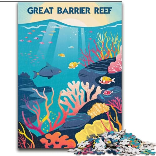 Puzzle für Erwachsene 1000 Puzzles Great Barrier Beauty, Lernspielzeug für die ganze Familie, einzigartige Geburtstags- und Geschenkideen, 26x38cm von ABKMXDKZ