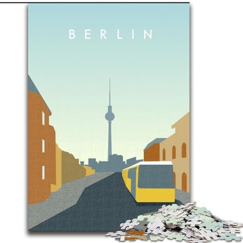Puzzle für Erwachsene 1000 Teile Berlin, Spielzeug, Lernspiele, Stressabbau, Stärkung der Liebe zwischen Paaren, 50x75cm von ABKMXDKZ