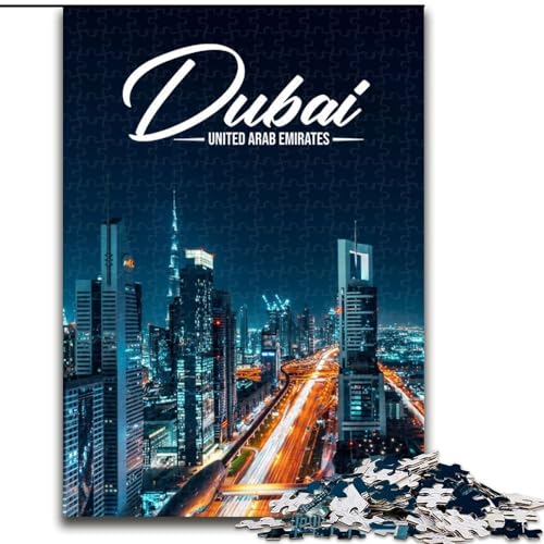 Puzzle für Erwachsene 1000 Teile Dubai, Spielzeug, Lernspiele, Stressabbau, Stärkung der Liebe zwischen Paaren, 50x75cm von ABKMXDKZ