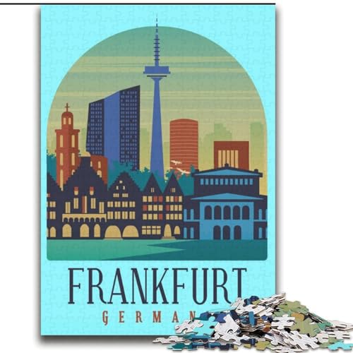 Puzzle für Erwachsene 2000 Teile Frankfurt, Spielzeug, Lernspiele, Stressabbau, Stärkung der Liebe zwischen Paaren, 70x100cm von ABKMXDKZ