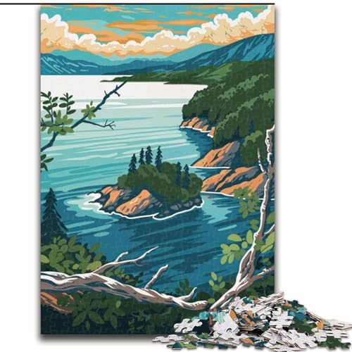 Puzzle für Erwachsene und Jugendliche, 1000 Teile, Baikalsee-Landschaft, Spiele, Spielzeug, Geschenk, einzigartige Geburtstags- und Geschenkideen für Kinder ab 14 Jahren, 26x38cm von ABKMXDKZ