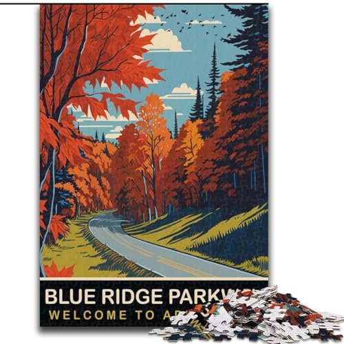 Puzzle für Erwachsene und Jugendliche, 1000 Teile, Blue Ridge Parkway, für Kinder ab 14 Jahren, pädagogisches Lernspielzeug, Familienspiele, Geburtstagsgeschenk, 26x38cm von ABKMXDKZ
