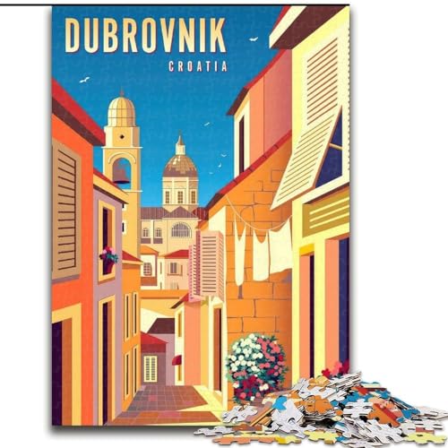Puzzle für Erwachsene und Jugendliche, 1000 Teile, Dubrovnik, Kroatien, Reisen, Spiele, Spielzeug, Geschenk, einzigartige Geburtstags- und Geschenkideen für Kinder ab 14 Jahren, 50x75cm von ABKMXDKZ