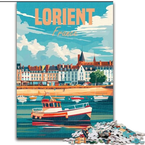 Puzzle für Erwachsene und Jugendliche, 1000 Teile, Lorient, Frankreich, Spiele, Spielzeug, Geschenk, einzigartige Geburtstags- und Geschenkideen für Kinder ab 14 Jahren, 50x75cm von ABKMXDKZ