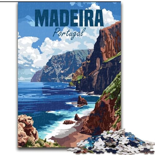 Puzzle für Erwachsene und Jugendliche, 1000 Teile, Madeira, Küste Portugals, Spiele, Spielzeug, Geschenk, einzigartige Geburtstags- und Geschenkideen für Kinder ab 14 Jahren, 50x75cm von ABKMXDKZ
