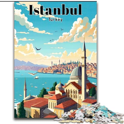 Puzzle für Erwachsene und Jugendliche, 1000 Teile, Puzzle Istanbul, Türkei, Reise, Spiele, Spielzeug, Geschenk, einzigartige Geburtstags- und Geschenkideen für Kinder ab 14 Jahren, 50x75cm von ABKMXDKZ
